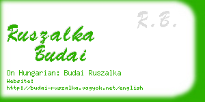 ruszalka budai business card